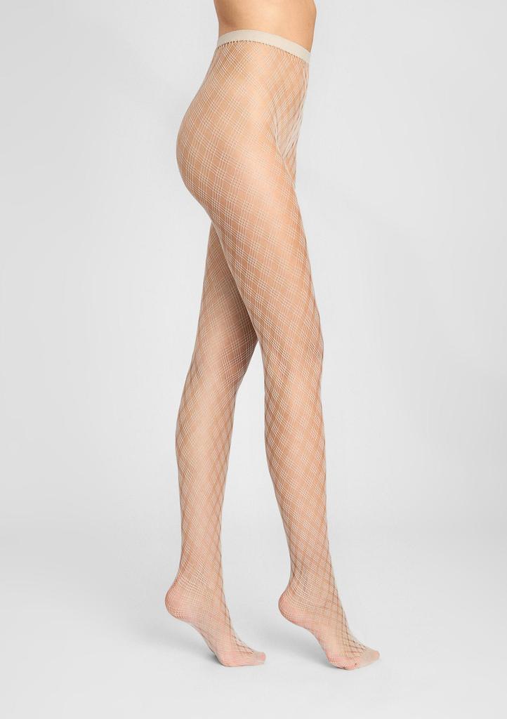 Women's Pearl Fishnet Tights with a Geometric Pattern Charly E04 Marilyn