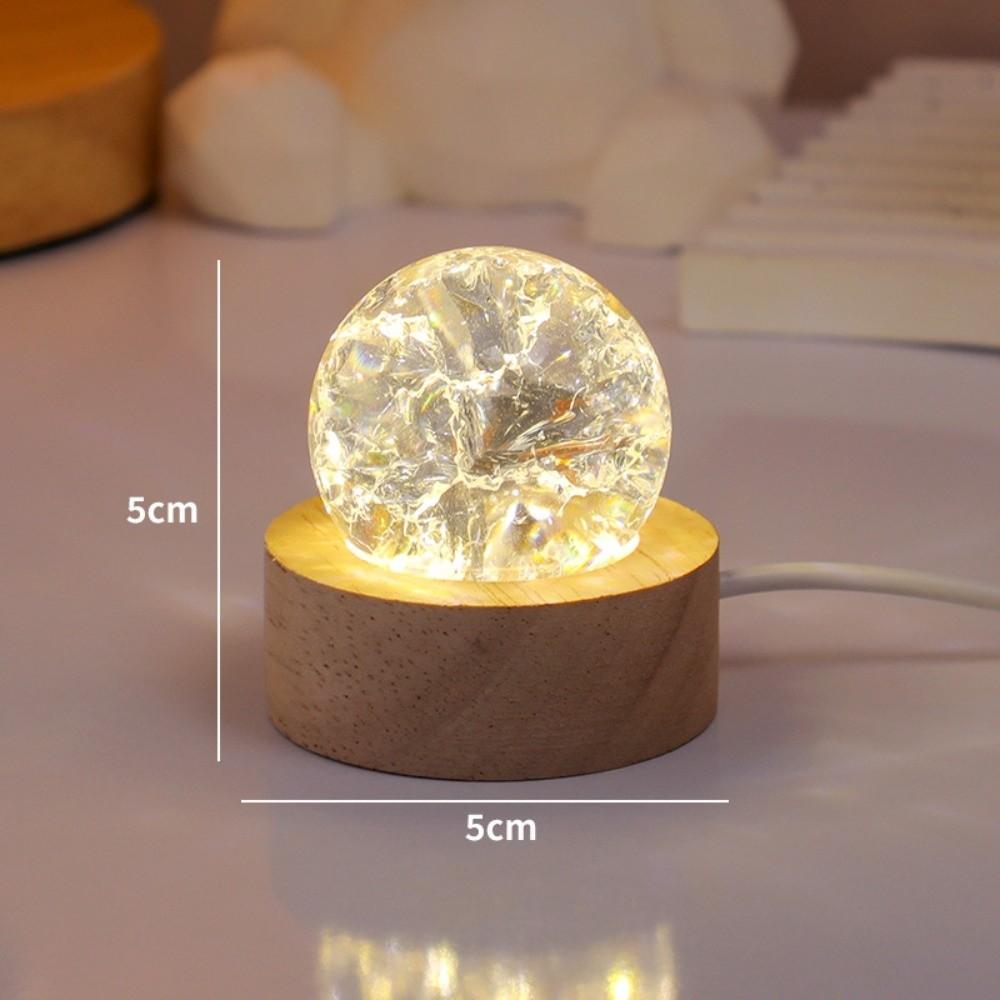 Detachable Luminous Crystal Ornaments Shiny Glaze Beads Glass Sphere Figurine Xmas Gift