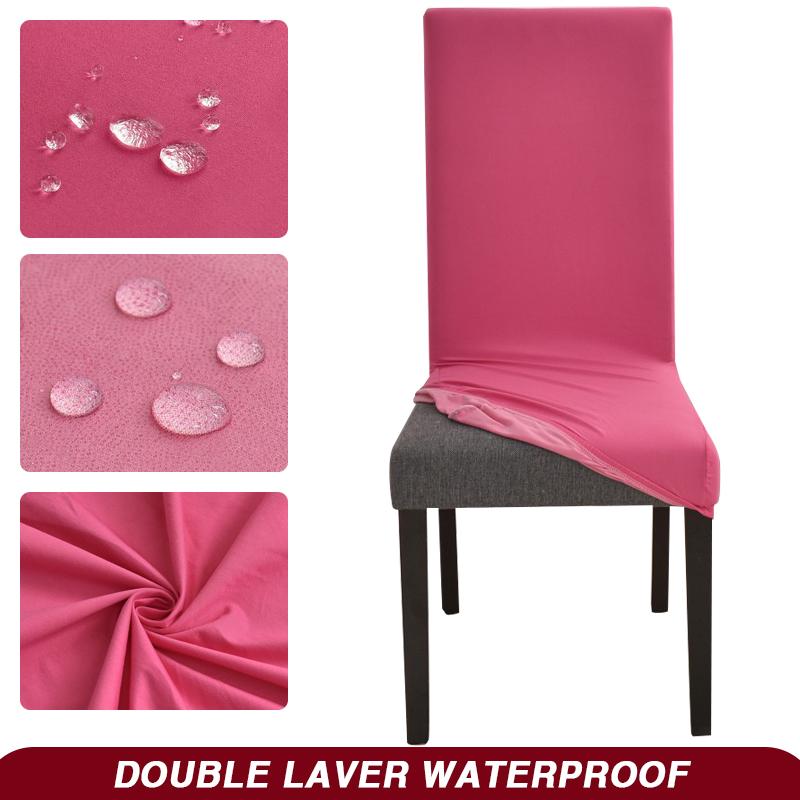 

Водонепроникні чохли на стільці Еластичні чохли на сидіння стільців для їдальні, кухні, офісу, весілля, готелю, банкету, ресторану рожевий червоний колір