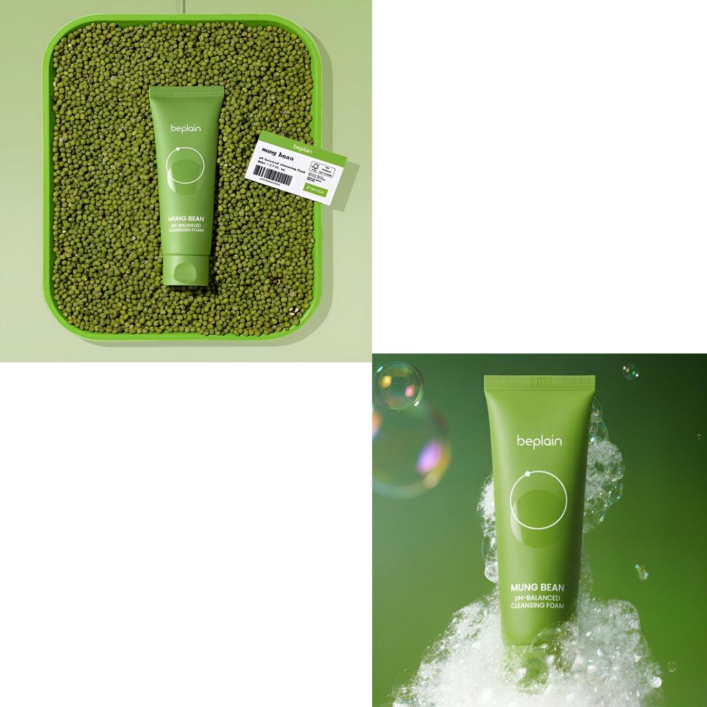 beplain Mung Bean Weak Acid Cleansing Foam 2-Pack Special Set (80ml + 80ml)