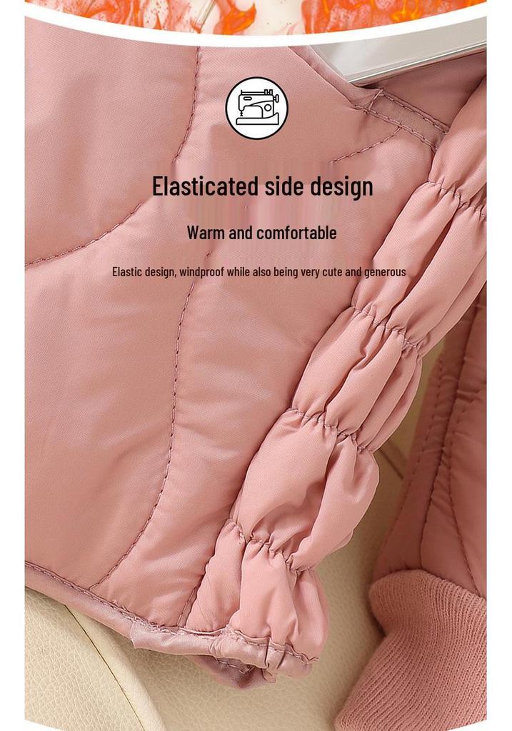 2025 Autumn/Winter New Velvet-Enhanced Lightweight Cotton Jacket, Portable Short Style, Close-Fitting, Warm, and Versatile for Indoor/Outdoor Wear.