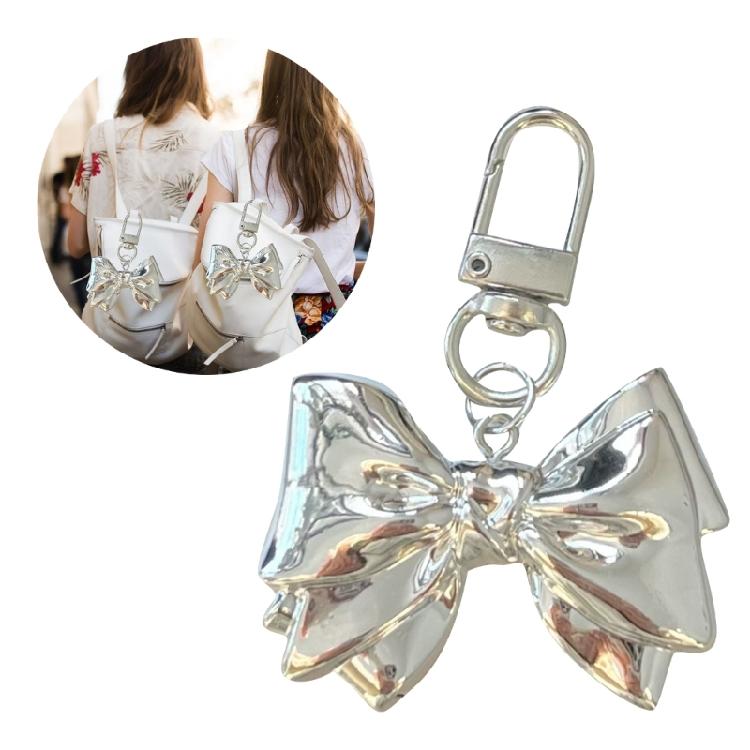 Fashion Metal Bowknot Keychain Pendant Hanging Decoration Bag Backpack Bag Charm