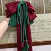 Contrast Color Oversized Bow Hair Clip Zinc Zinc Alloy Christmas Hair Accessory Satin Ribbon Headdress  Gifts