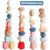 36Pcs Stacking Balancing Stone Colorful Wooden Building Blocks Balancing Stone Toys Wood Stone Building Rock Blocks Wooden
