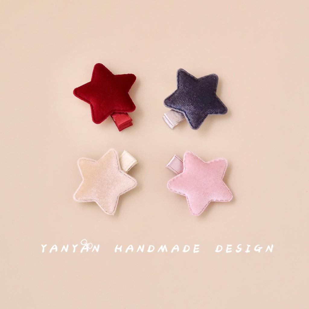 Toddler Velvet Hair Clip: Soft Full-Cover Five-Point Pin for Bangs & Flyaways