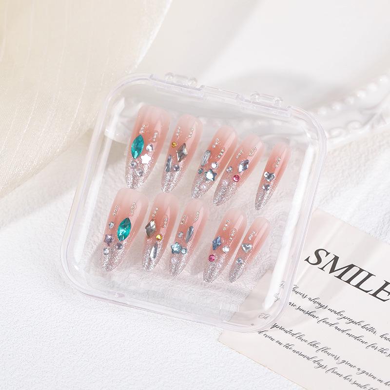 2026 Student Cute Puppy Detachable Handmade Short White Nail Tips