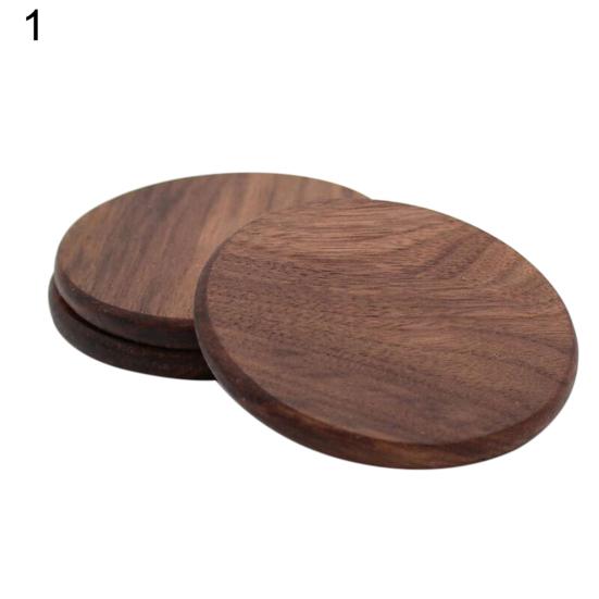 Sottobicchiere Quadrato Rotondo in Legno di Noce per Caffè Tè Teiera Tazza Tazza Ciotola Sottopiatto Tappetino