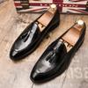 Spring autumn British fringe soft leather slip-on men's shoes trend hair stylist set feet men lazy small leather loafers D415