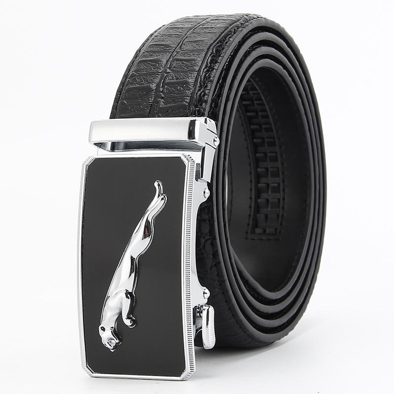 

Ремень из коровьей кожи для мужчин, из натуральной коровьей кожи 2 слоя, с автоматической пряжкой, деловой повседневный ремень 110-130cm