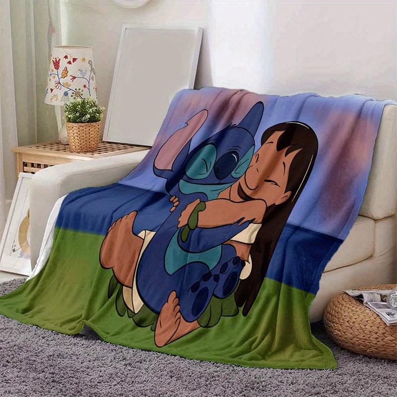 1pc Stitch and Lilo Printing Blanket for All Season, Unisex Cartoon Blanket, Office Blanket, Lunch Rest Blanket