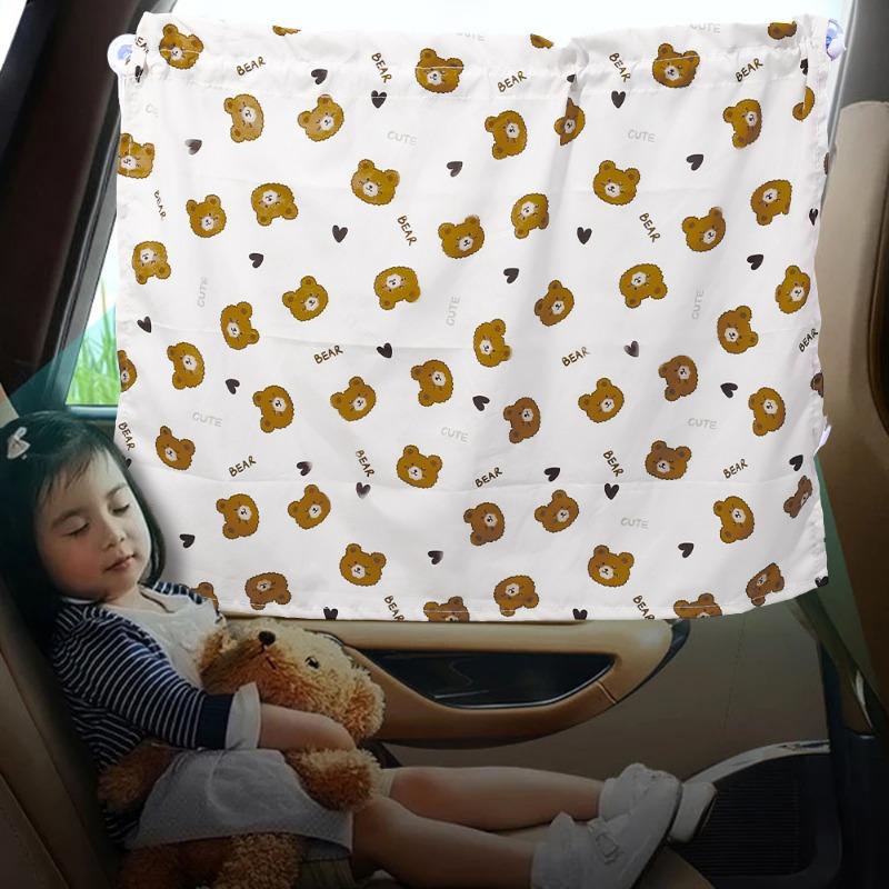 Universal Car Window Awnings Adjustable Curtains Children Sunscreen Cartoon Heat Insulation Curtains Car Protection Accessories