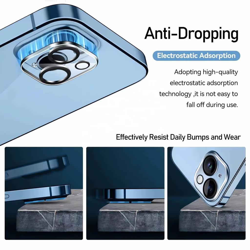 For iPhone 14/iPhone 14 Plus Camera Lens Protector WANLONFENG HD Clear Silk Printing Lens Film with Cleaning Cloth