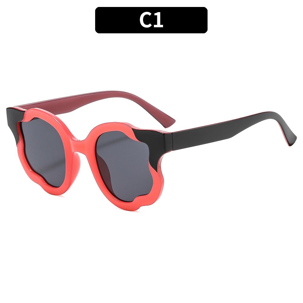 European And American New Large-Frame Irregular Color Matching Plain Sunglasses Personalized Versatile Women S Sunglasses Advanced Glasses
