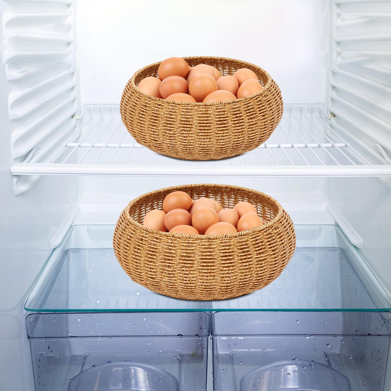 

2Pcs Plastic Round Storage Baskets,Light Brown Imitation Rattan Baskets with Lid Small 27*15cm/Large 35*21cm for Bedrooms светло-коричневого