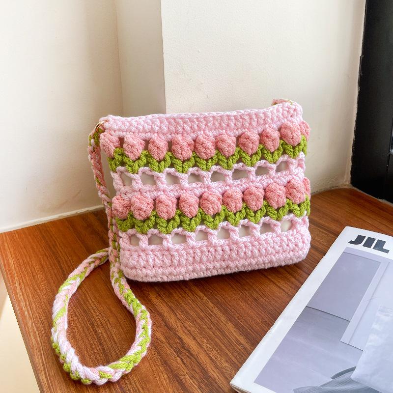 Regnbågstulpan DIY-kit: Handstickad Sommar Dopaminväska - Axel/Crossbody