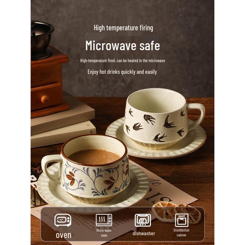 HANDUNYOU Vintage Kaffeetasse & Untertasse Set