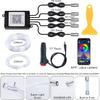 Interior Car LED Lights Wireless APP Control 5 In 1 RGB Ambient Lighting Kit With 236" Fiber Optic, 16 Million Colors Music Sync Waterproof LED Strip