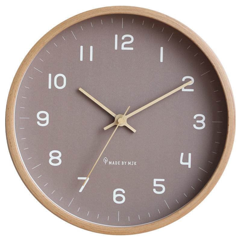 12inch Modern Japanese Style Wooden Wall Clock for Living Room Dining Room Bedroom Silent Quartz Clock 2026 Home Decor