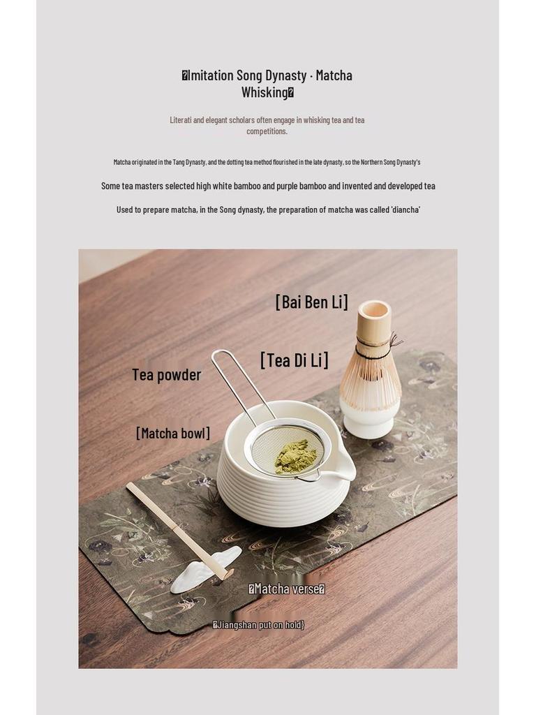 Ręcznie robiona duża japońska ceramiczna miseczka do matchy i zestaw trzepaczki