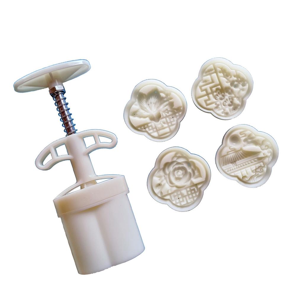 DIY Mooncake Maker with Round Character Cookie Stamps Pastry Mould for Mid Autumn Festival and Wedding Pastries