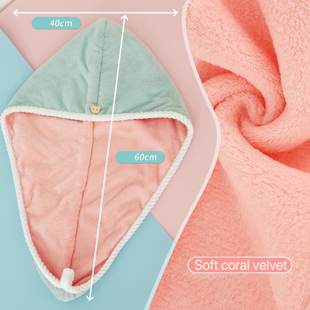 Kadın Saç Kurutma Şapkası Hızlı Kuruyan Mikrofiber Saç Havlusu Şapkası Şapka Banyo Şapkası Düz Havlu Şapkası Süper Emici Türban Saç Kurutma Şapkası