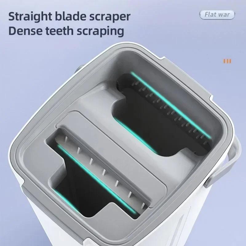 360° Rotating Mop Wet & Dry Cleaning Mop Flat Squeeze Mop with Bucket Strong Adsorption No Linting Super Stain Removing Mop