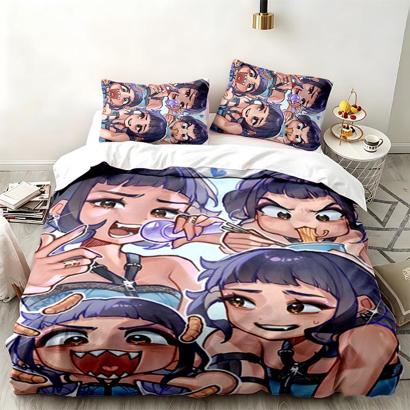 Kpop şeytan avcıları 3 parçalı set Yatak odası kullanımı için mükemmel Rahat nevresim takımı bir yorgan kılıfı ve iki yastık kılıfı içerir İdeal doğum günü veya Noel hediyesi