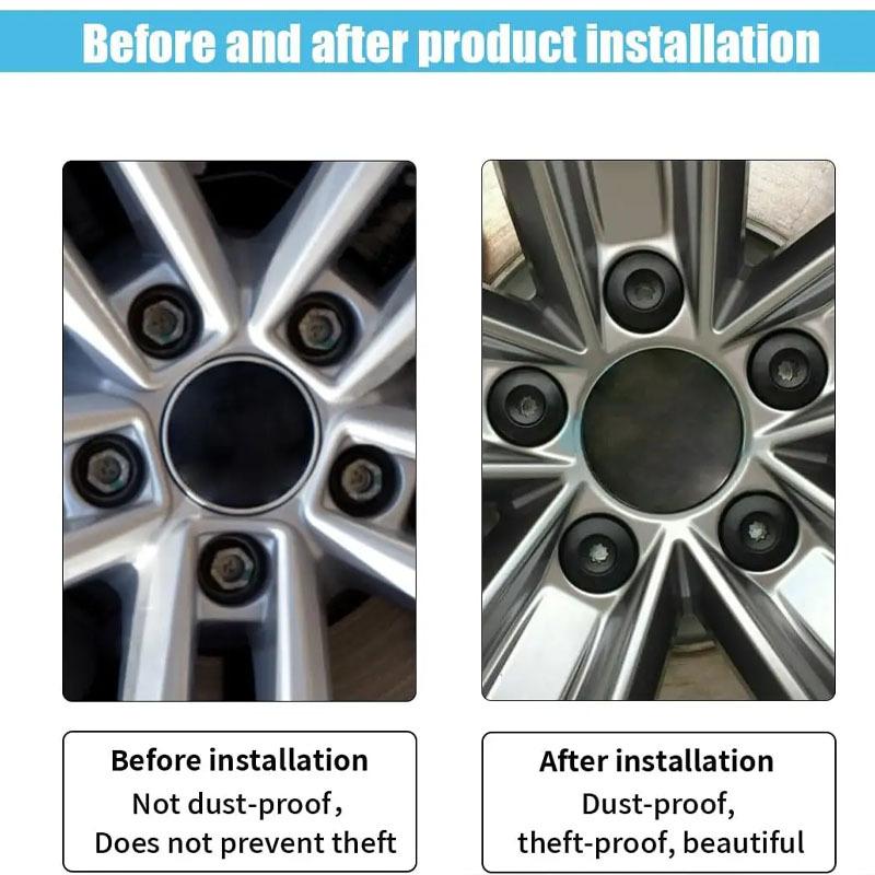 20pcs Black Wheel Lug Bolt Nut Cover for VW Sagitar Magotan Phaeton Passat Car Wheel Hub Cover Tire Hexagonal Round Screw Cap
