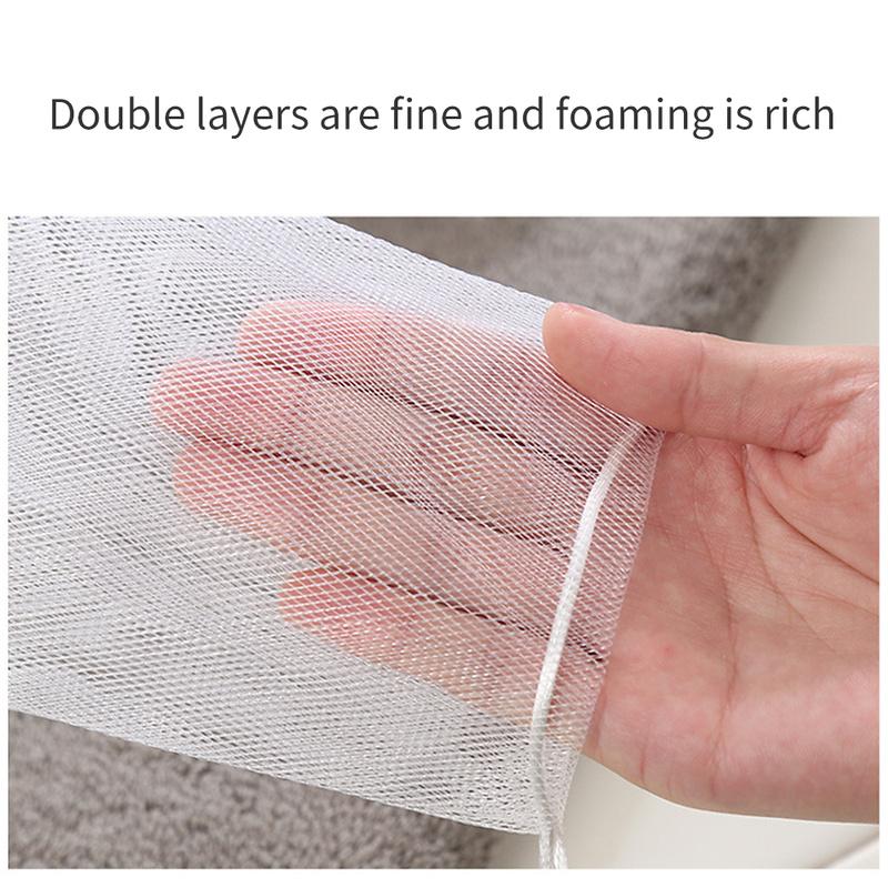 10cps Soap Foaming Net Soap Facial Cleanser Foaming Plastic Net Double Layer Clean Face Foaming Net Bathroom Accessories