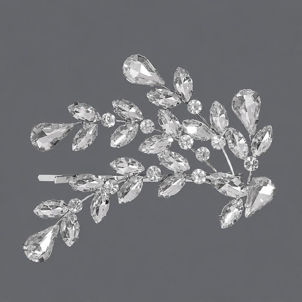 Handmade Flower Hair Clip with Alloy, Pearl and Drip Oil - Bridal Wedding Headwear Accessory