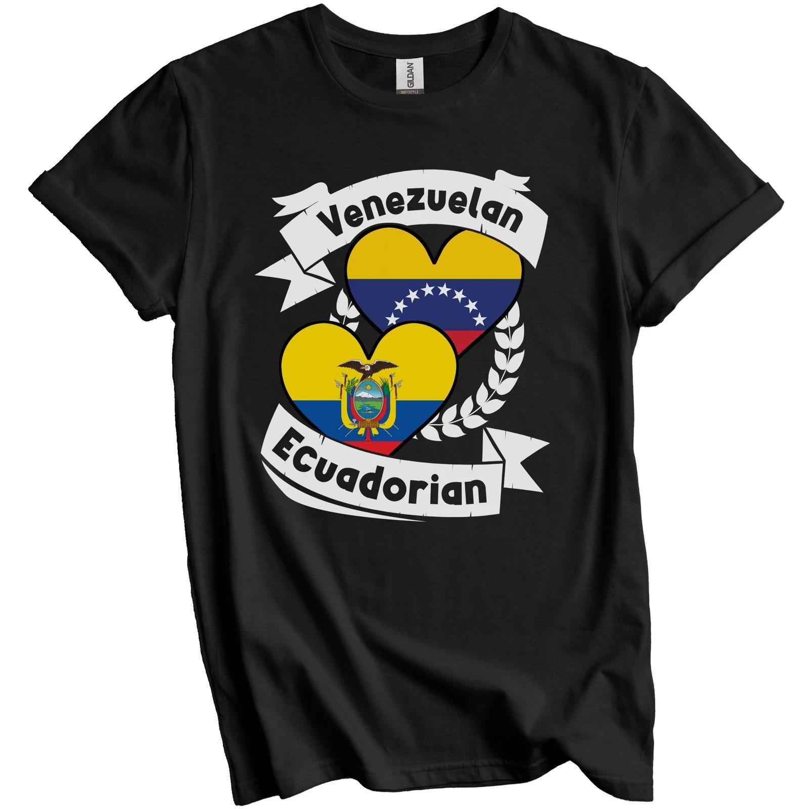 Venezuelan Ecuadorian Heart Flags Venezuela Ecuador T-Shirt S