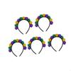 Colorful Mardi Gras Headband Features Green Yellow Colorful Charm Headwear for Prom and Party Comfortable