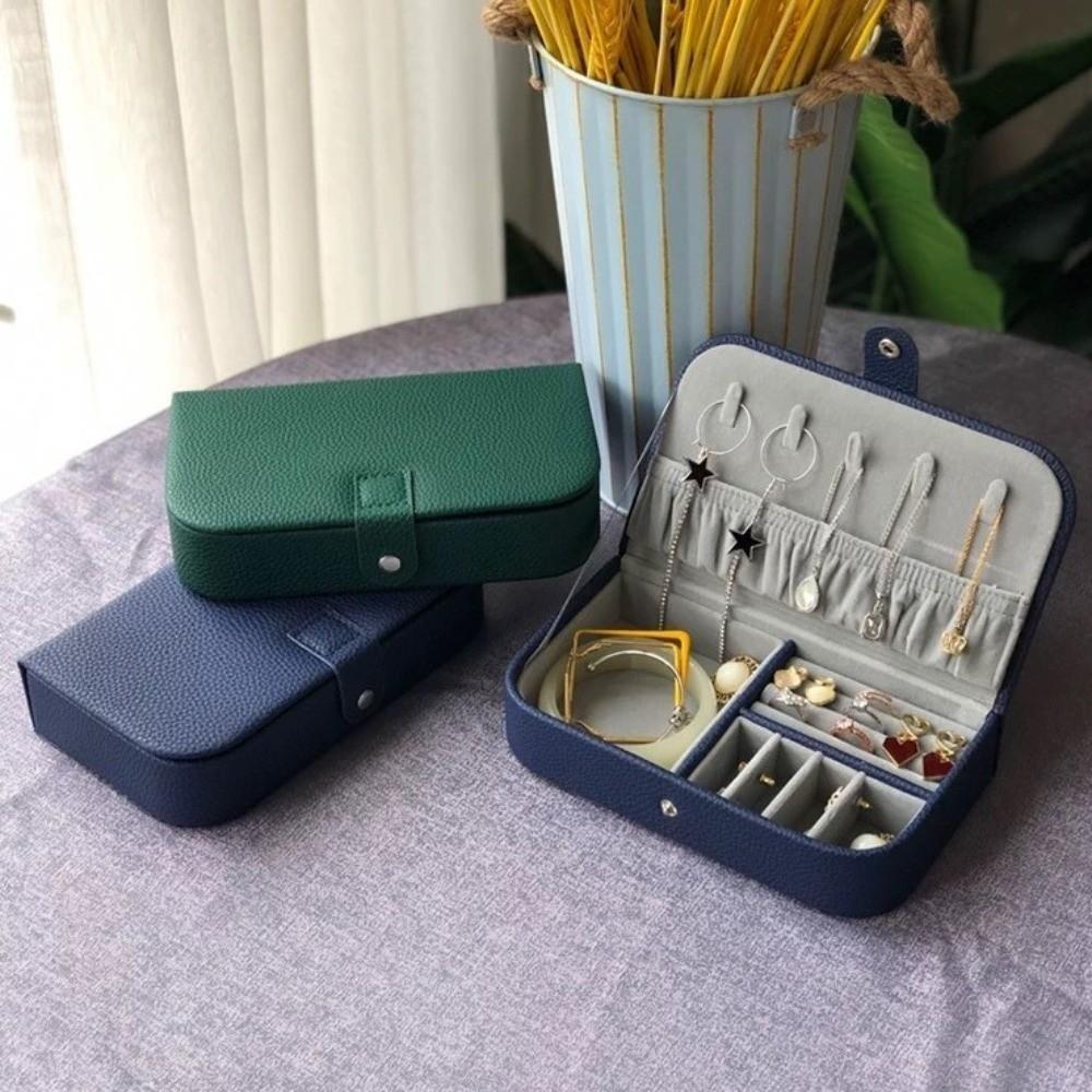 PU Leather Travel Jewelry Organizer Box Portable Ring Necklace Display Holder  Jewelry Packing