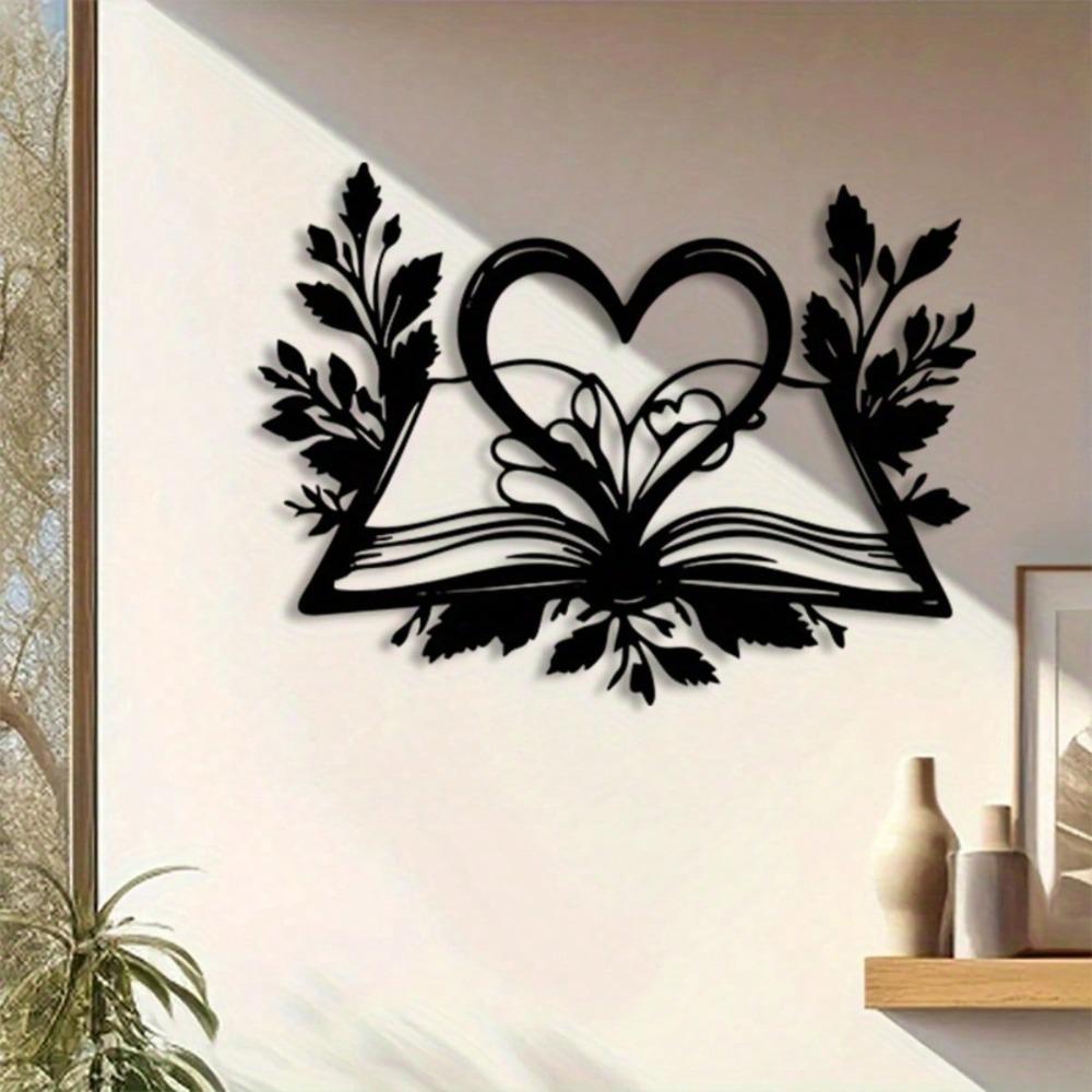Vintage Buch Ecke Café Eisen Wanddekor für Bibliothekskaffee Home Office Leseraum Kunst Geschenk