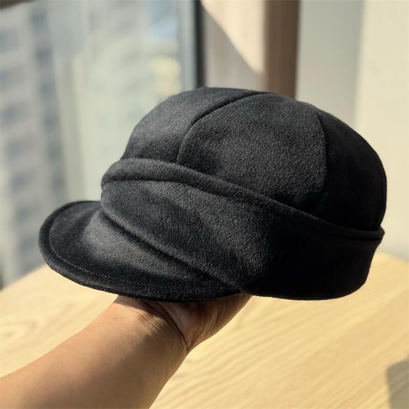 

Autumn/Winter new product: retro soft-top black woolen beret, octagonal hat, and newsboy hat for women, exuding a high-end vibe in this season s Adult54-60Adjustable чёрный
