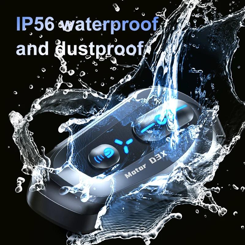 Kebidumei D3X Motorcycle Bluetooth Headset V5.4 With Music Sharing IPX6 Waterproof Hi-FI Speakers 1000mAh Half duplex intercom