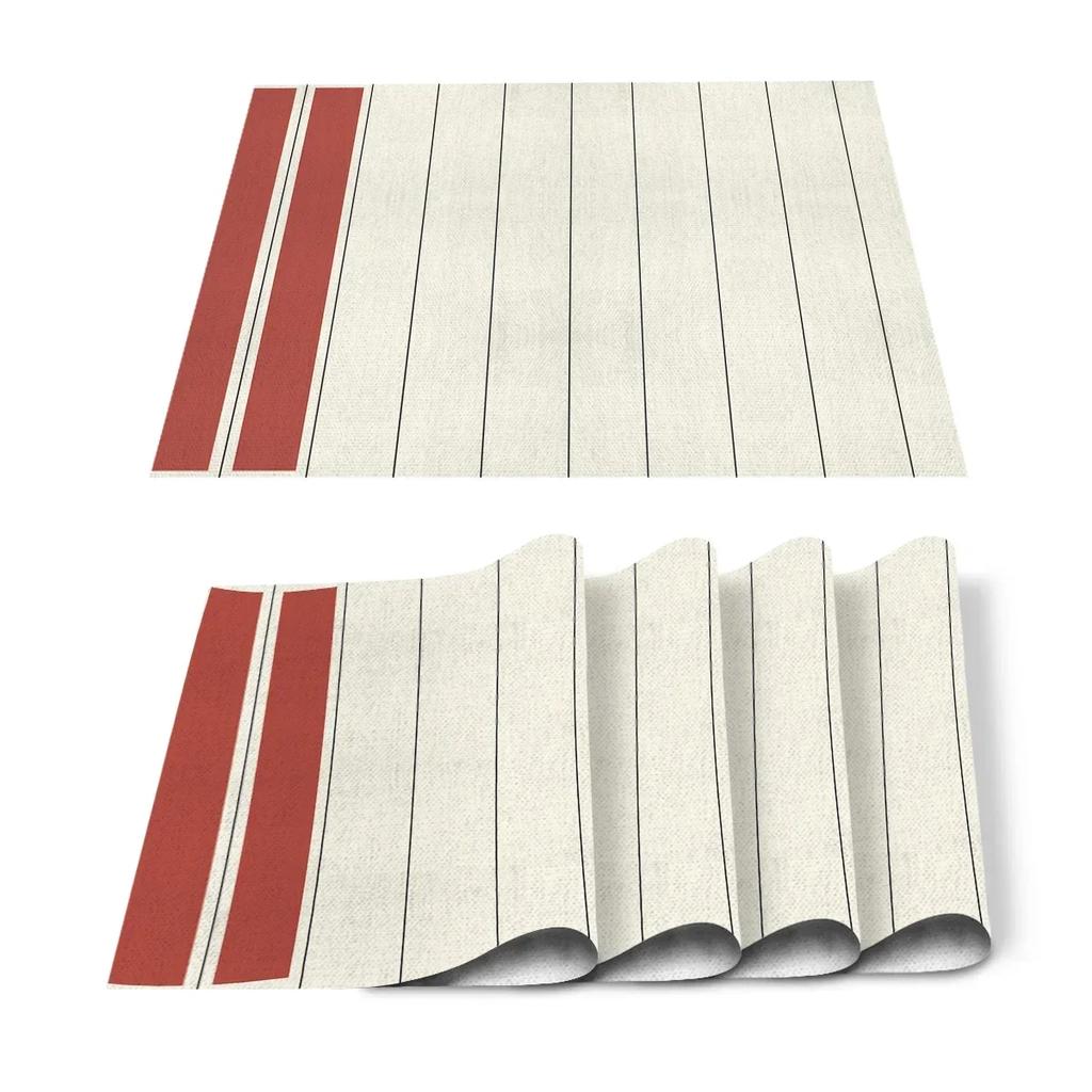 1PC Black White Stripes Pattern Table Mat Kitchen Decoration Placemat   For Wedding Dining Accessories