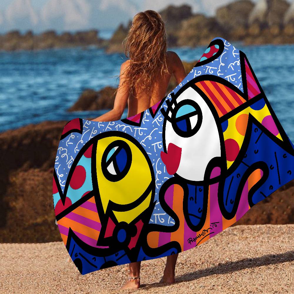 B-Britto Badetuch Mikrofaser Weich Wasserabsorbierend Atmungsaktiv Für Mädchen Kinder Dekoratives Cartoon Strandtuch