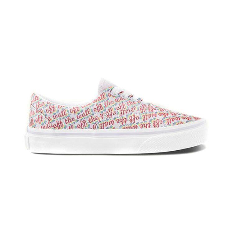 Vans Letter Print Low Top Kids Skate Shoes Kids Sneaker White Pink VN000YMAA2N