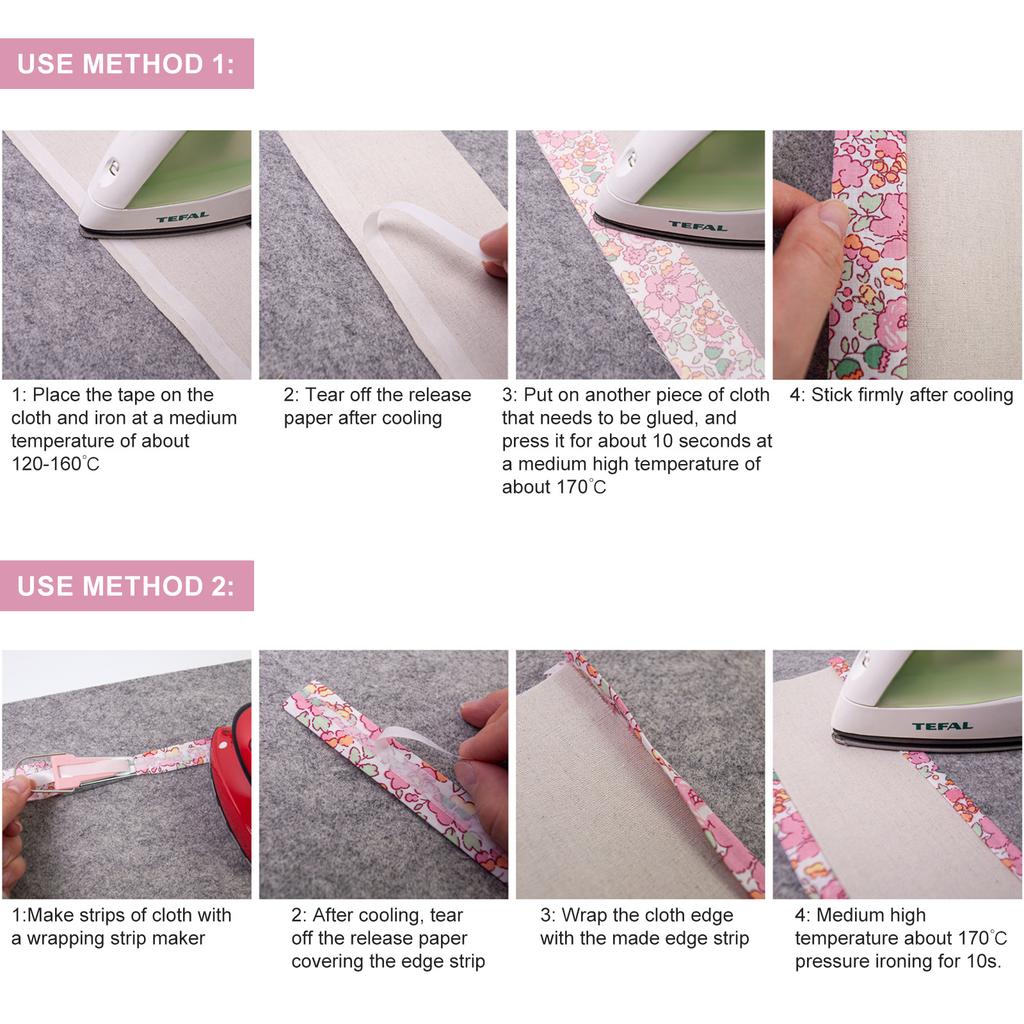 Fusible Bias Tape Maker and Iron On Bias Binding Tape For Creative Sewing Dressmaking 1.64ft Long Fusible Bias Tape