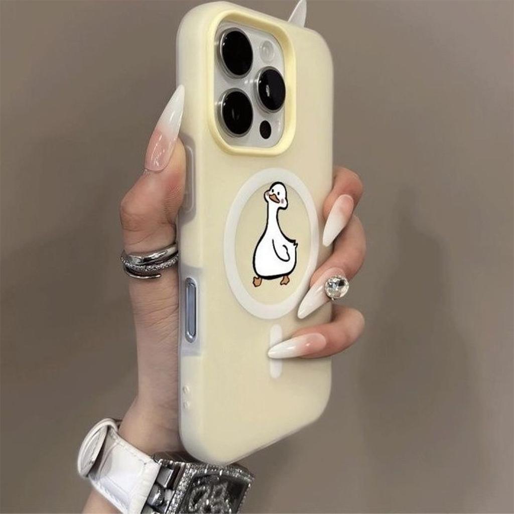 Sommer Jelly Zwei-in-Eins Magnetische Handyhülle Cartoon Niedliches Mädchen Magnetische Saugkraft für Apple 16pm Handyhülle Starke Magnetische Saugkraft