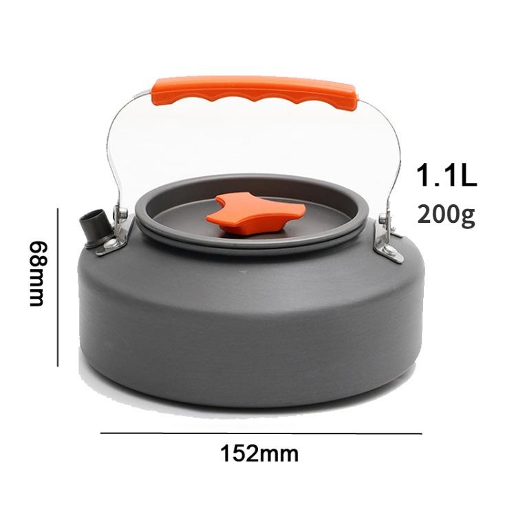 1.1l Camping Water Kettle Outdoor Coffee Pot Lightweight Aluminum Alloy Portable Hiking Picnic Travel Boiling Cookware Brew Gear