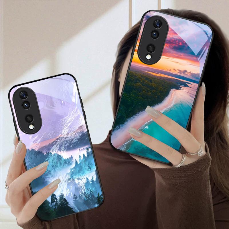 Sea storm small sailboat For Honor Magic 4 5 6 Pro 7 X6 X9c X9 X6b X8 X9b X5b X8b 30 Pro+ 50 Pro 70 90 200 Lite Glass Phone Case