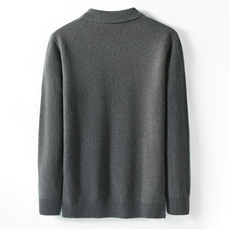 Goldene Chrysantheme Herren Reiner Wolle Full-Zip Strickjacke