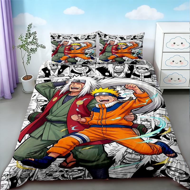 Duvet Cover Anime Uzumaki Naruto Bedding Set Pillowcase Bedclothes Suit Single Double Quilt Cover Bedspead Bedroom boys bests