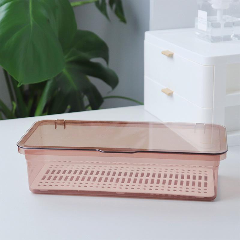 Staubdichte Aufbewahrungsbox für Make-up-Pinsel und Beauty-Eier mit großem Fassungsvermögen