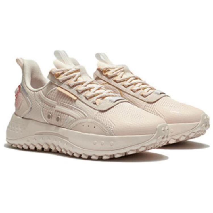 New LiNing CF Moon Shadow Cushioning Anti Slip And Wear Resistant Low Top Casual Shoes Women's Matte Ecru AGLR158-4