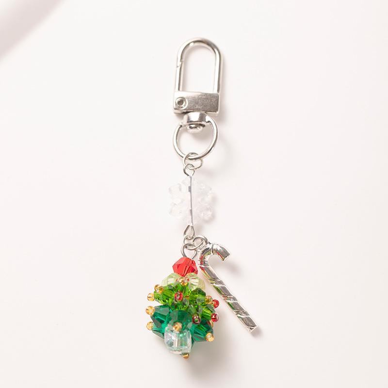 Christmas tree mobile phone pendant lanyard beaded DIY camera anti-lost rope keychain pendant bag pendant mobile phone chain