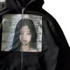 Custom European & American Retro Portrait Zip-Up Hoodie