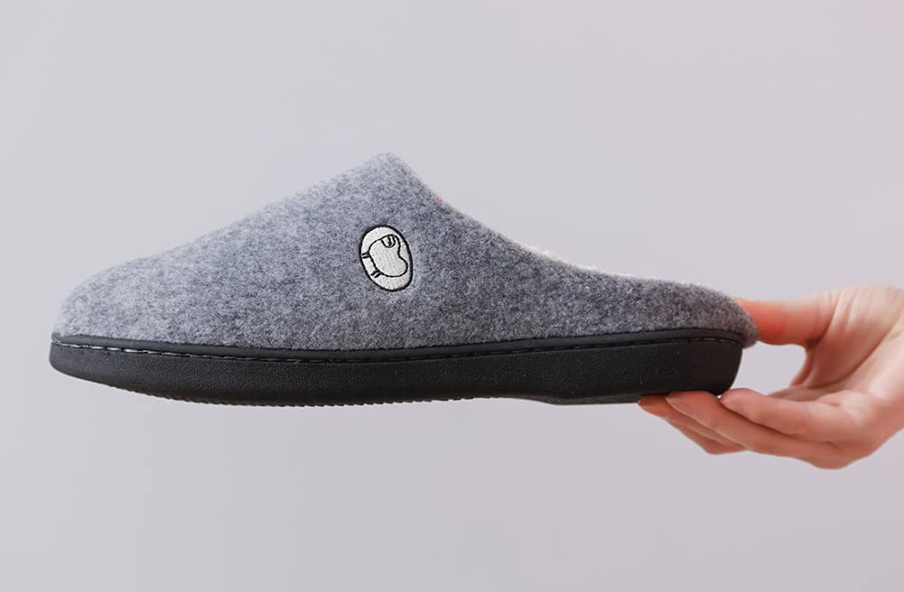 Euyqs Indoor Memory Guest Stylish Size Slippers, Non-Slip, Washable, Foam, Shoes, Unisex, Winter, (Gray, 27.0 cm)